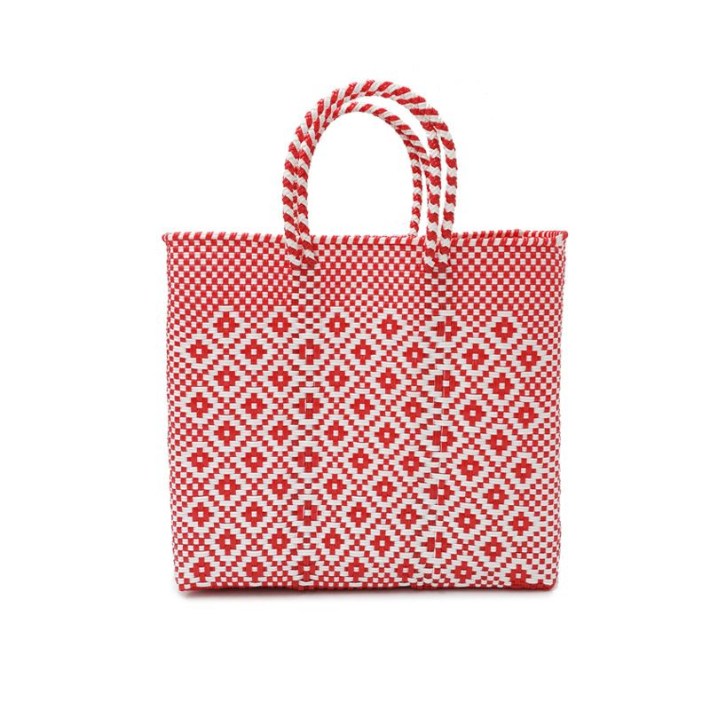 MERCADO BAG - ROMBO - Red / White (S) | Letra｜レトラ公式通販