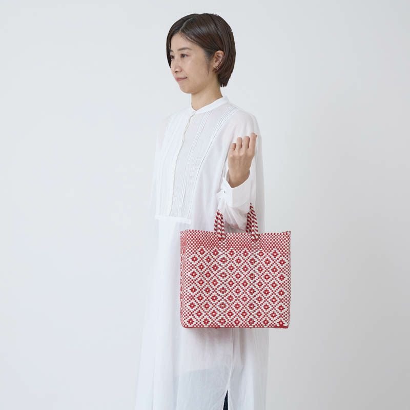 MERCADO BAG - ROMBO - Red / White (S) | Letra｜レトラ公式通販