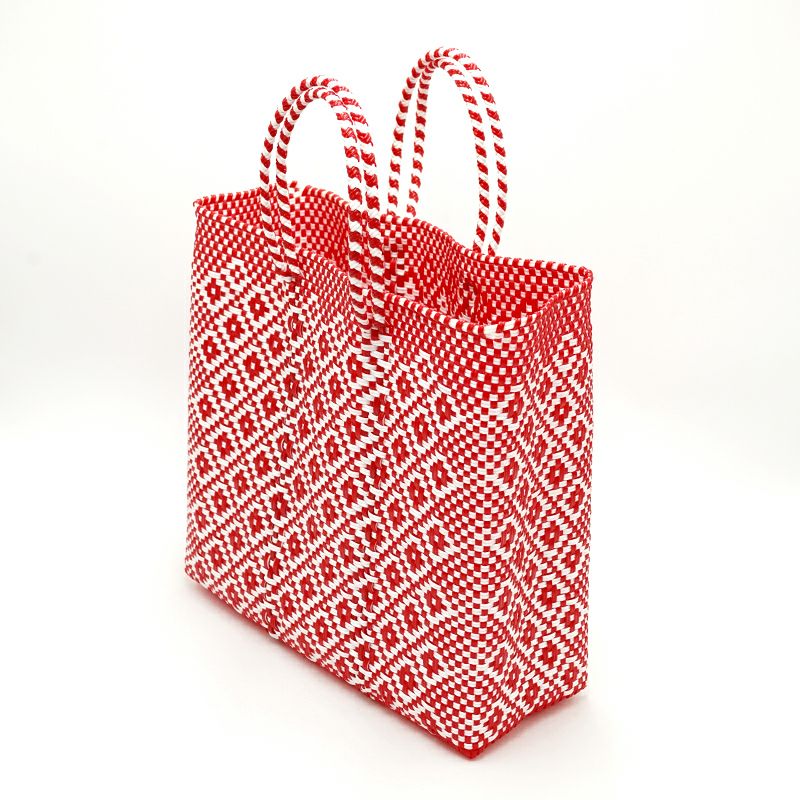 MERCADO BAG - ROMBO - Red / White (M) | Letra｜レトラ公式通販