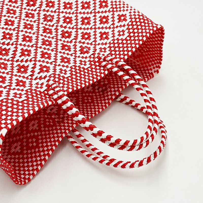MERCADO BAG - ROMBO - Red / White (M) | Letra｜レトラ公式通販