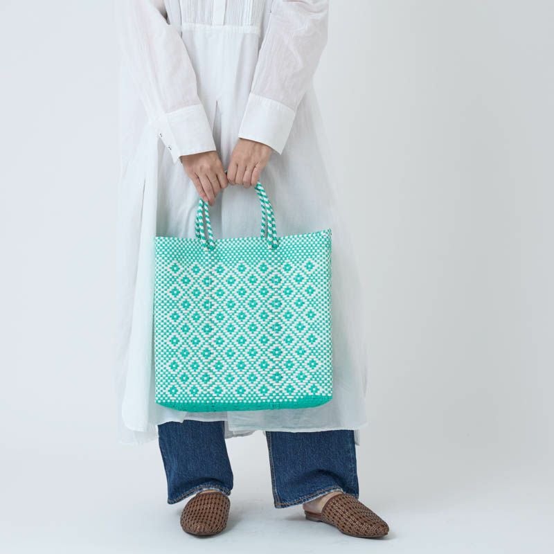 MERCADO BAG - ROMBO - Mint / White (M) | Letra｜レトラ公式通販
