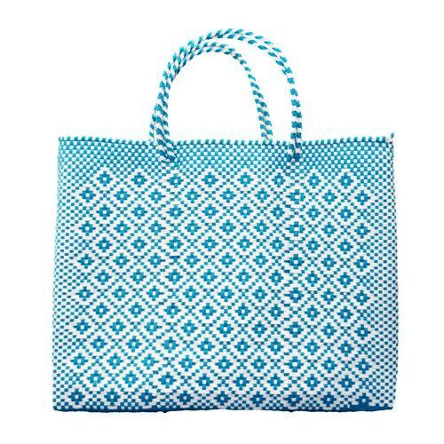 新品 Letra レトラ メルカドバッグ ブルー ホワイト チャーム タッセル付 MERCADO BAG - ROMBO - Light Blue / White (L) | Letra｜レトラ公式通販