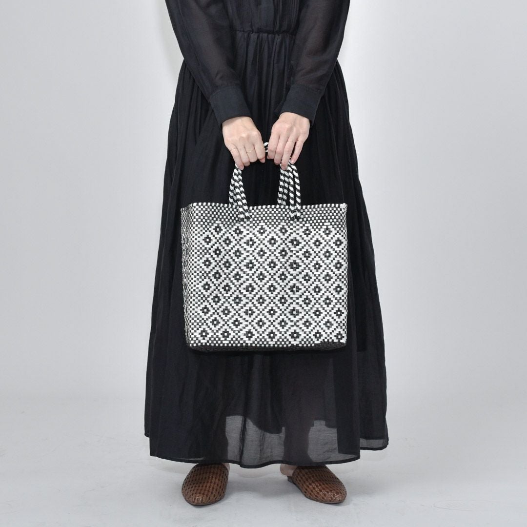 MERCADO BAG - ROMBO - Black / White (S) | Letra｜レトラ公式通販