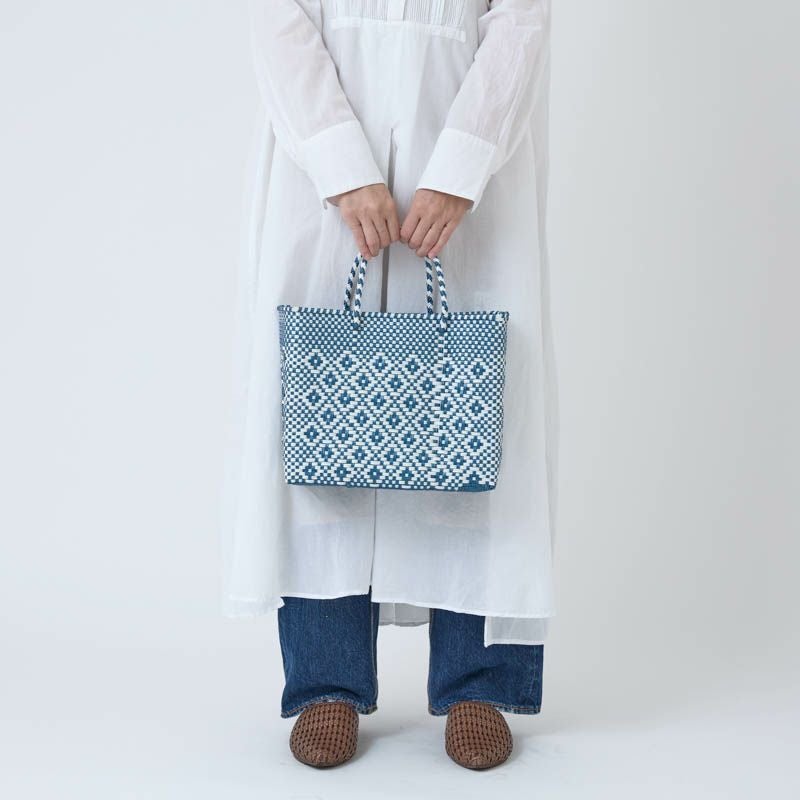 MERCADO BAG - ROMBO - Metallic Blue / White (XS) | Letra｜レトラ