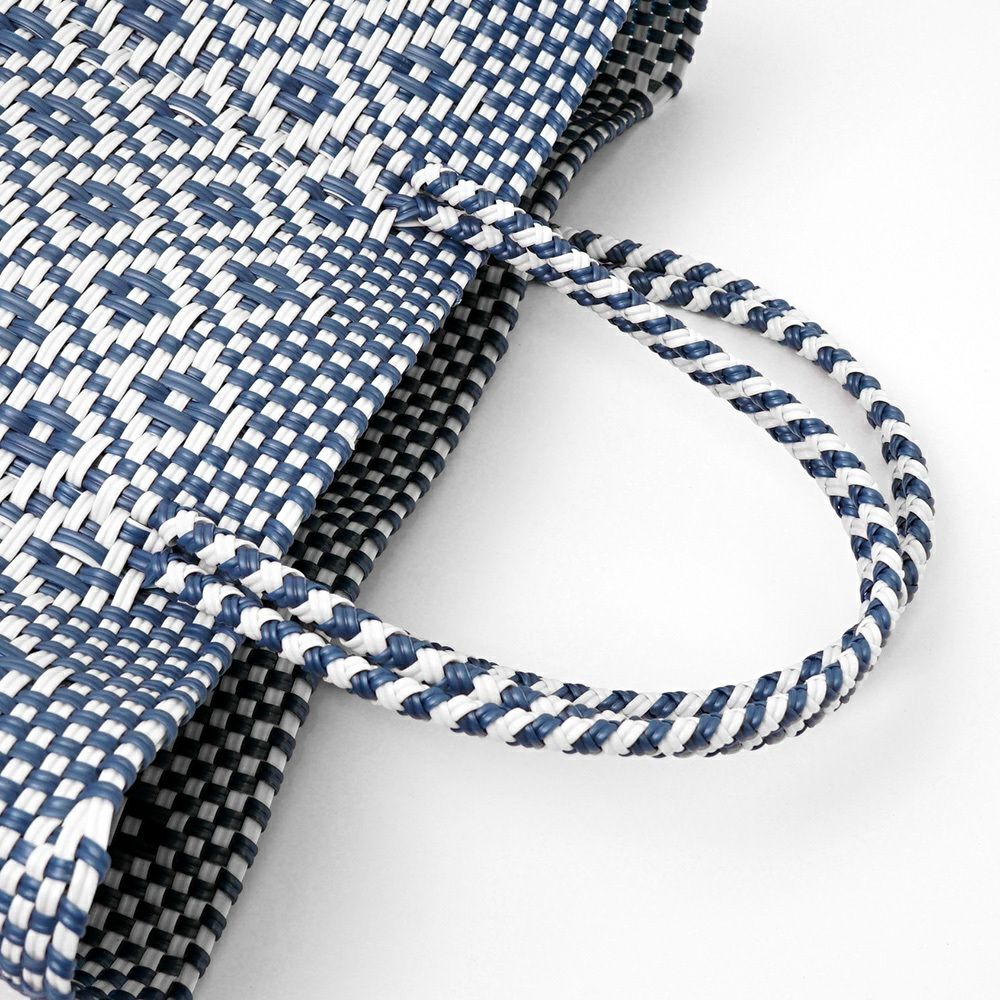 MERCADO BAG - ROMBO - Metallic Blue / White (M) | Letra｜レトラ
