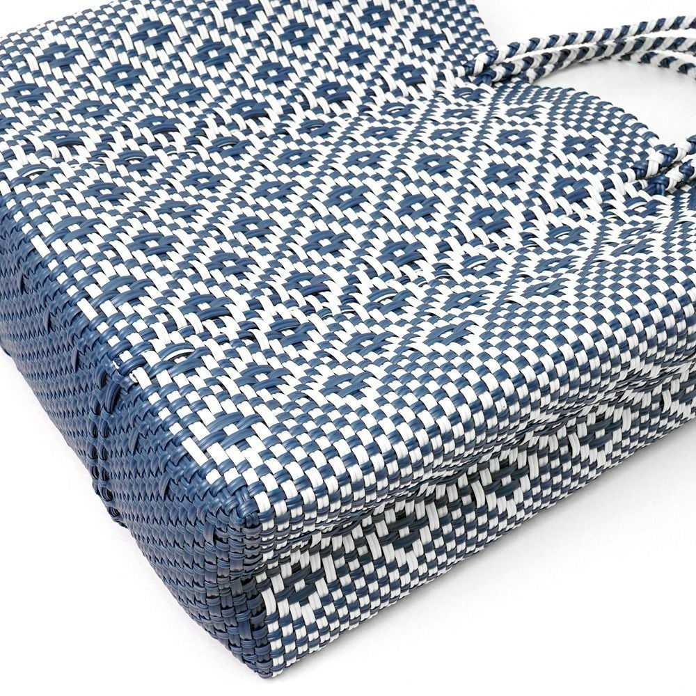 MERCADO BAG - ROMBO - Metallic Blue / White (M) | Letra｜レトラ