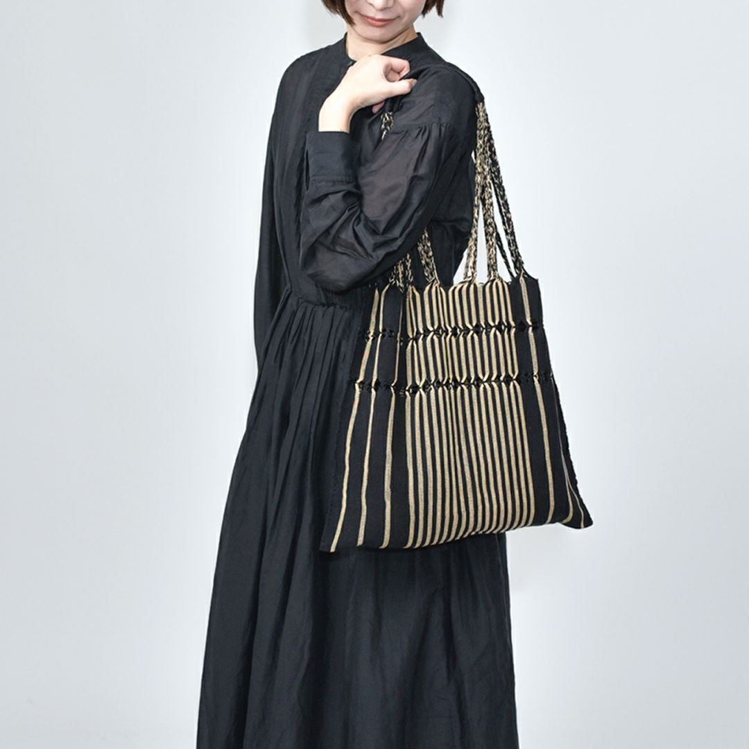 HAMMOCK BAG - ORIGINAL STRIPE - Black / Beige | Letra｜レトラ公式通販