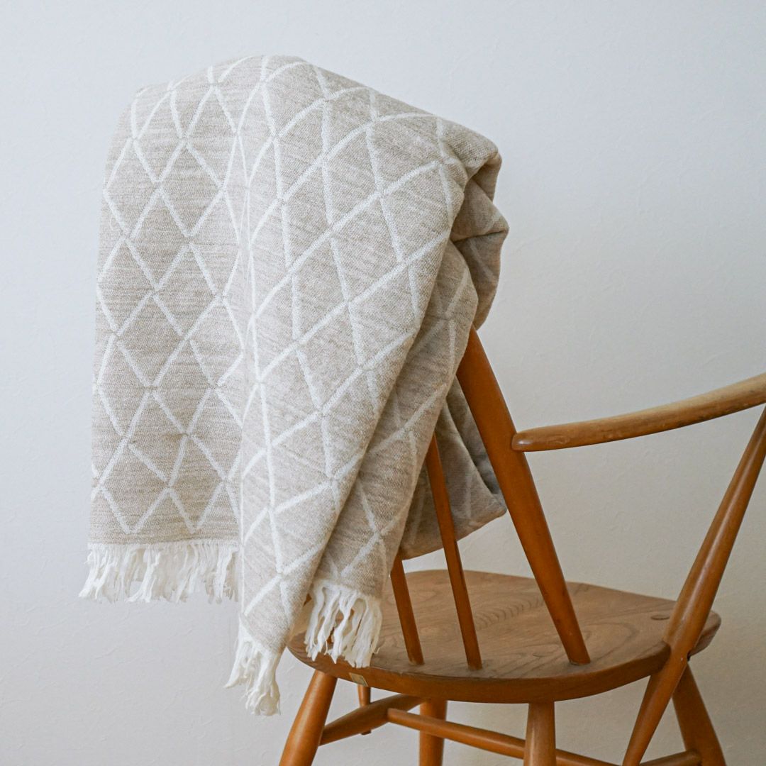 LAPUAN KANKURIT　PUIKKO 100%ウールブランケット LAPUAN KANKURIT 〉BLANKET - PUIKKO - Beige - 140/180 | Letra