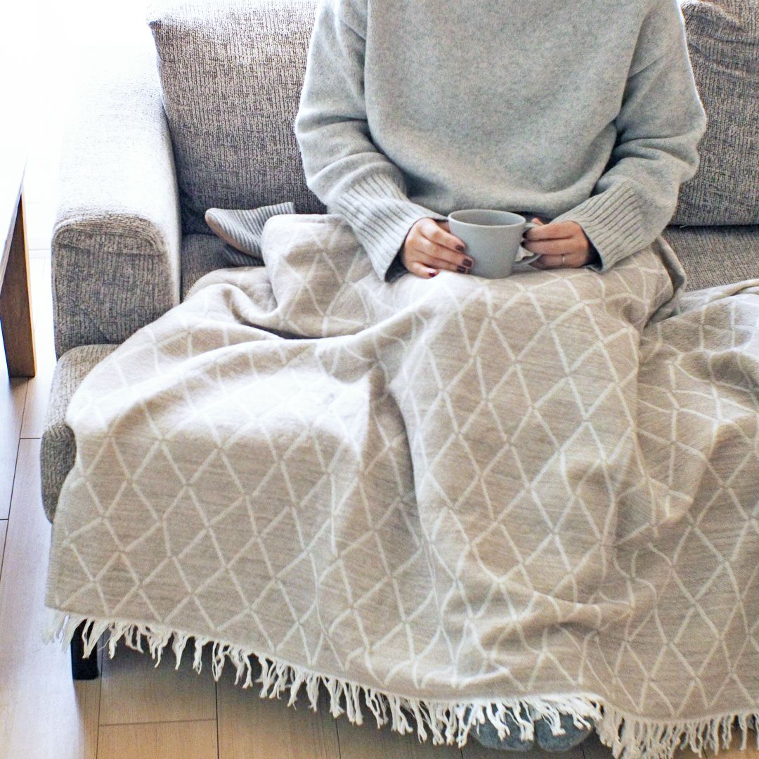 LAPUAN KANKURIT 〉BLANKET - PUIKKO - Beige - 140/180 | Letra