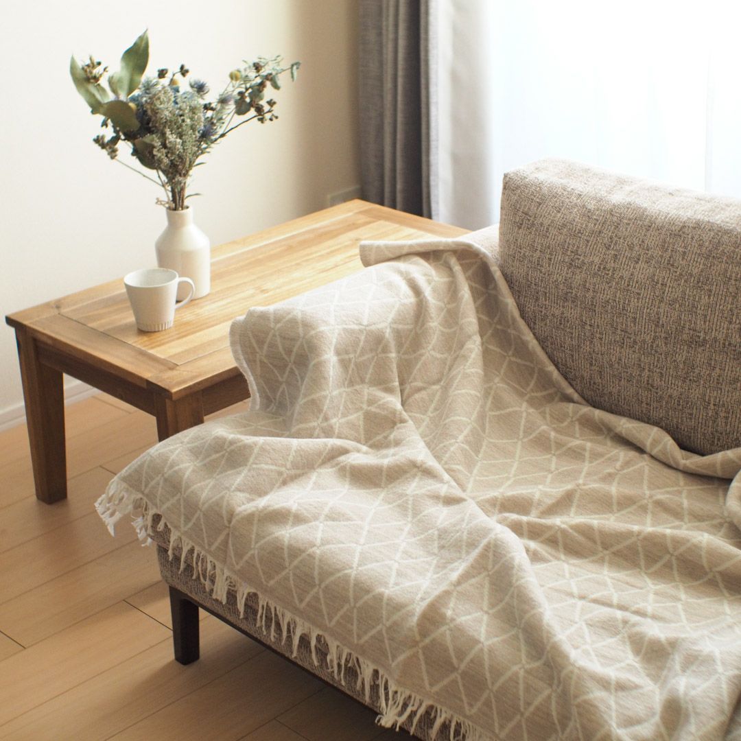 LAPUAN KANKURIT 〉BLANKET - PUIKKO - Beige - 140/180 | Letra