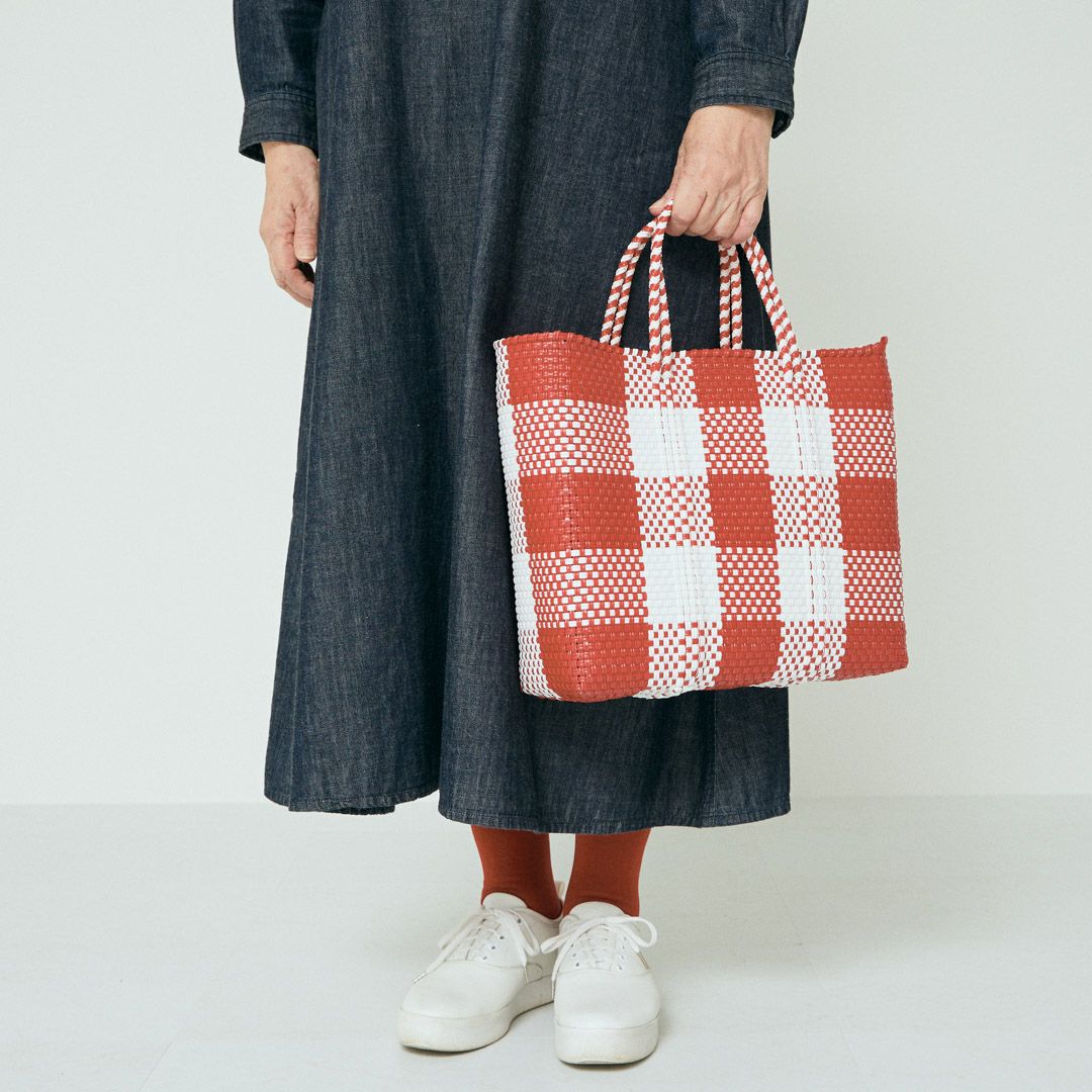 MERCADO BAG - Special Collaboration Model - CHECK - Red (S