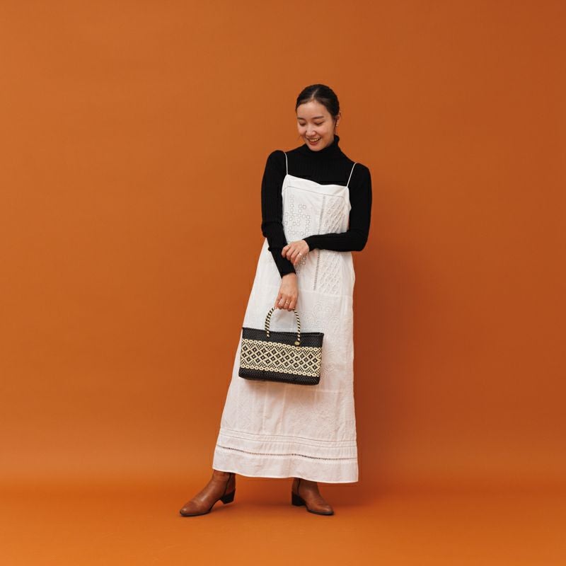 MERCADO BAG - MIMOSA - Black / Cream (SHORT XS) | Letra｜レトラ