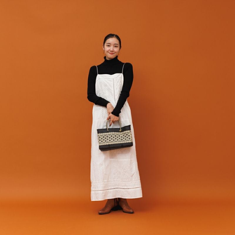 MERCADO BAG - MIMOSA - Black / Cream (SHORT XS) | Letra｜レトラ