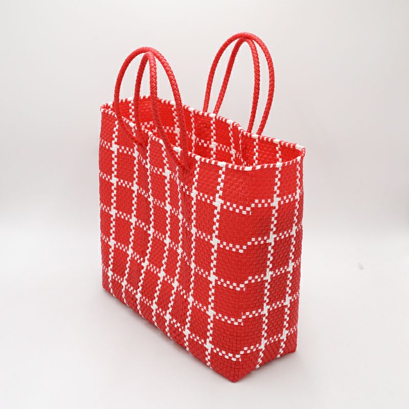 MERCADO BAG - LATTICE - Red / White (M) | Letra｜レトラ公式通販