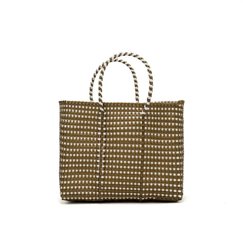 MERCADO BAG - MINI CHECK - Gold / White (XS) | Letra｜レトラ公式通販