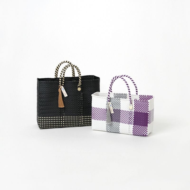 MERCADO BAG - Letra×hal ORIGINAL CHECK - Black / Cream (SHORT S