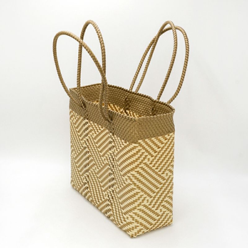 MERCADO BAG - TAPETE - LONG HANDLE - Gold / Cream (S) | Letra