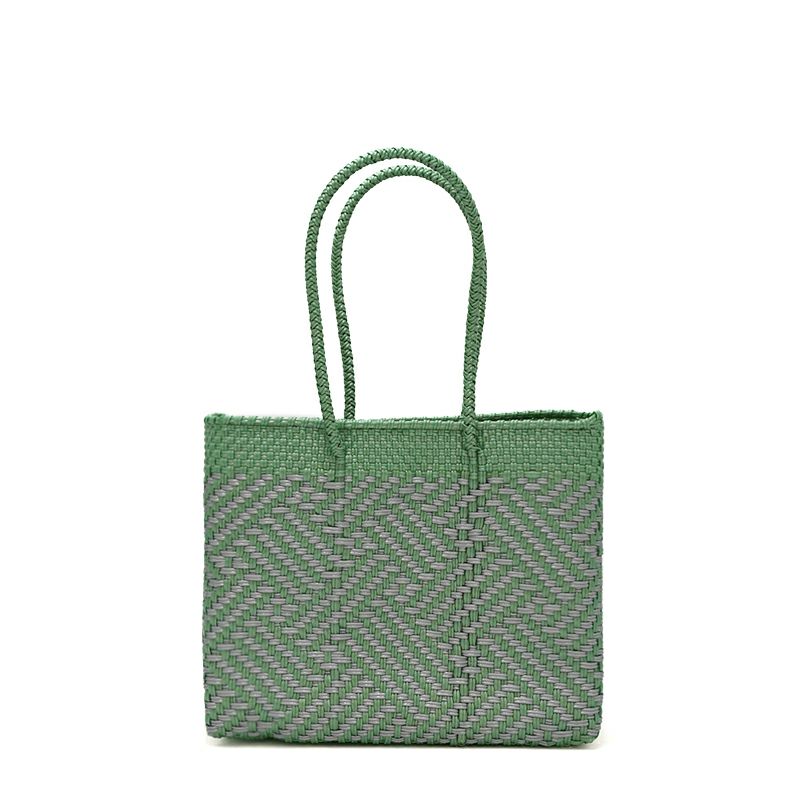 MERCADO BAG - TAPETE - LONG HANDLE - Metallic Green / Silver (XS