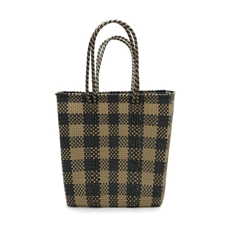MERCAD BAG BOAT STYLE - GINGHAM - Black / Gold - | Letra｜レトラ
