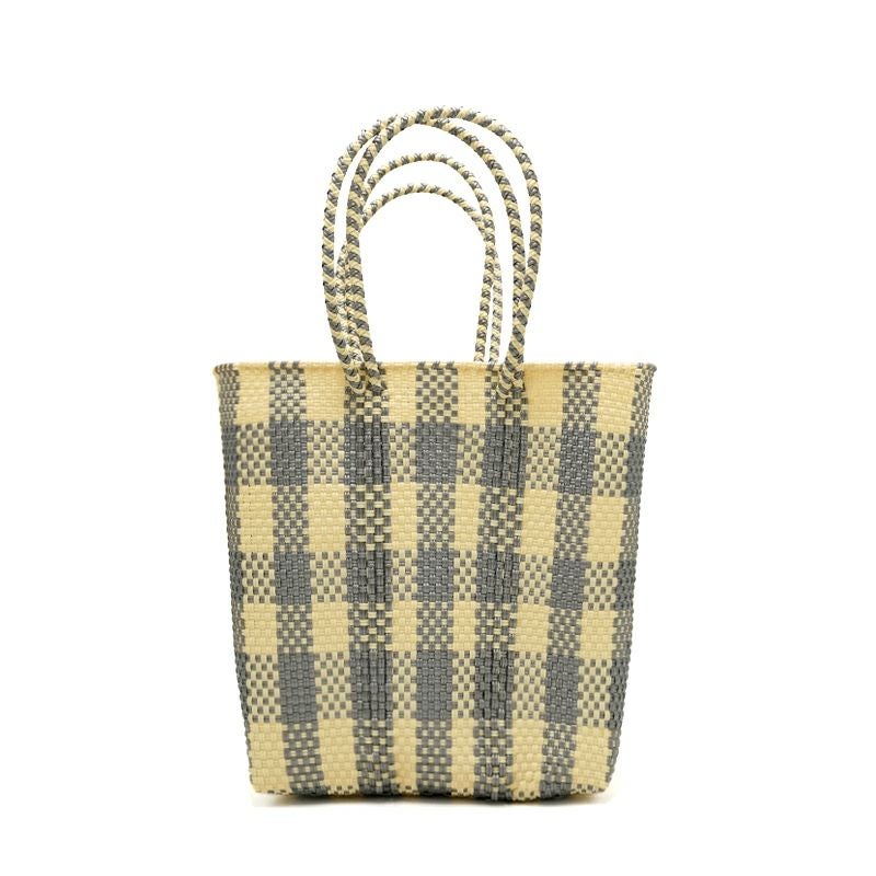 レアなLONG CHANP白馬パッチワーク革柄バッグ MERCAD BAG BOAT STYLE - GINGHAM - Cream / Silver | Letra｜レトラ