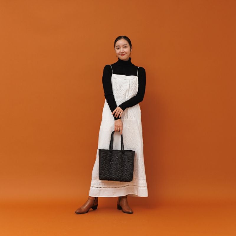 MERCADO BAG - ROMBO - LONG HANDLE - Black (S) | Letra｜レトラ公式通販