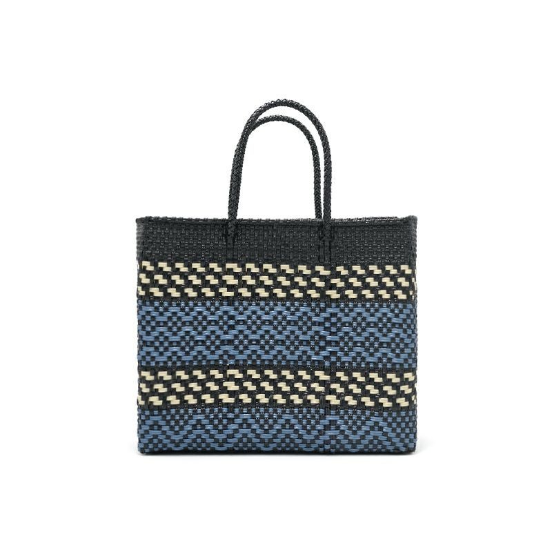 MERCADO BAG - ALPINAS - Black / Cream / Metallic Blue (XS) | Letra