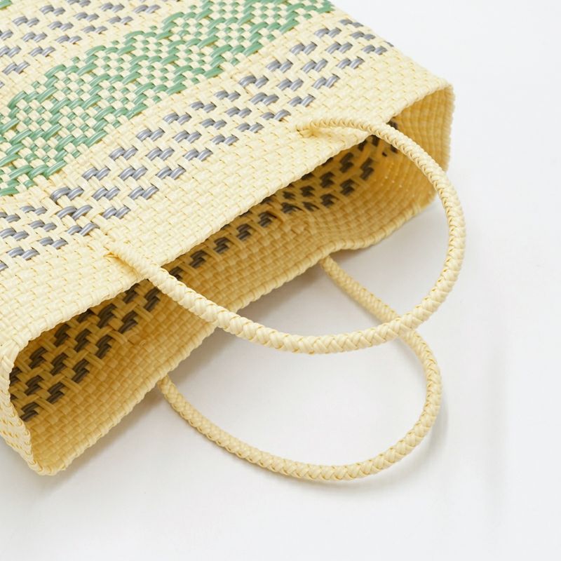 MERCADO BAG - ALPINAS - Cream / Silver / Metallic Green (XS