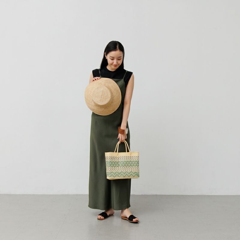 MERCADO BAG - ALPINAS - Cream / Silver / Metallic Green (XS