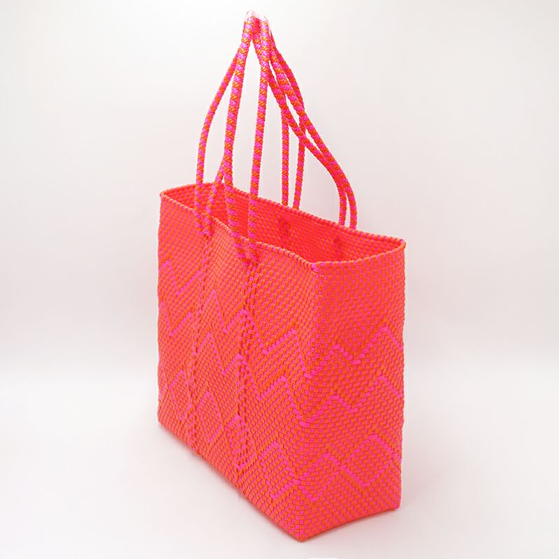 MERCADO BAG - PLAYA - LONG HANDLE - Orange / Pink (M) | Letra