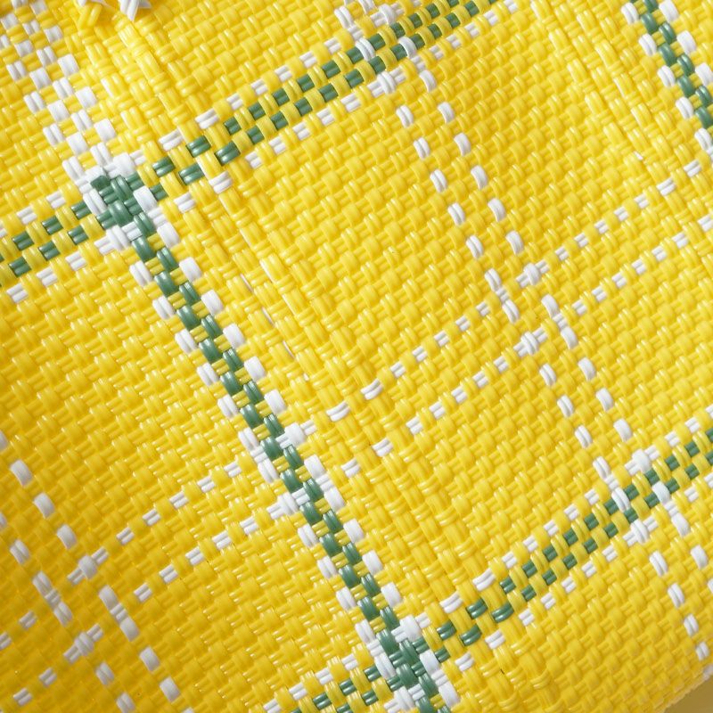 MERCADO BAG - LATTICE - LONG HANDLE - Yellow / White / Metallic