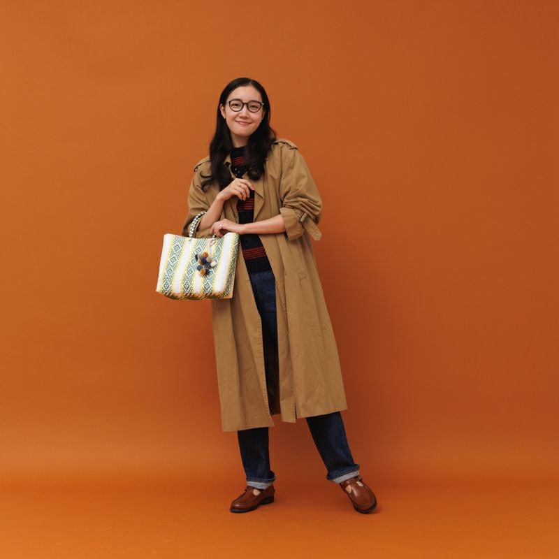 MERCADO BAG - SERIE - White / Metallic Green / Yellow (XS) | Letra