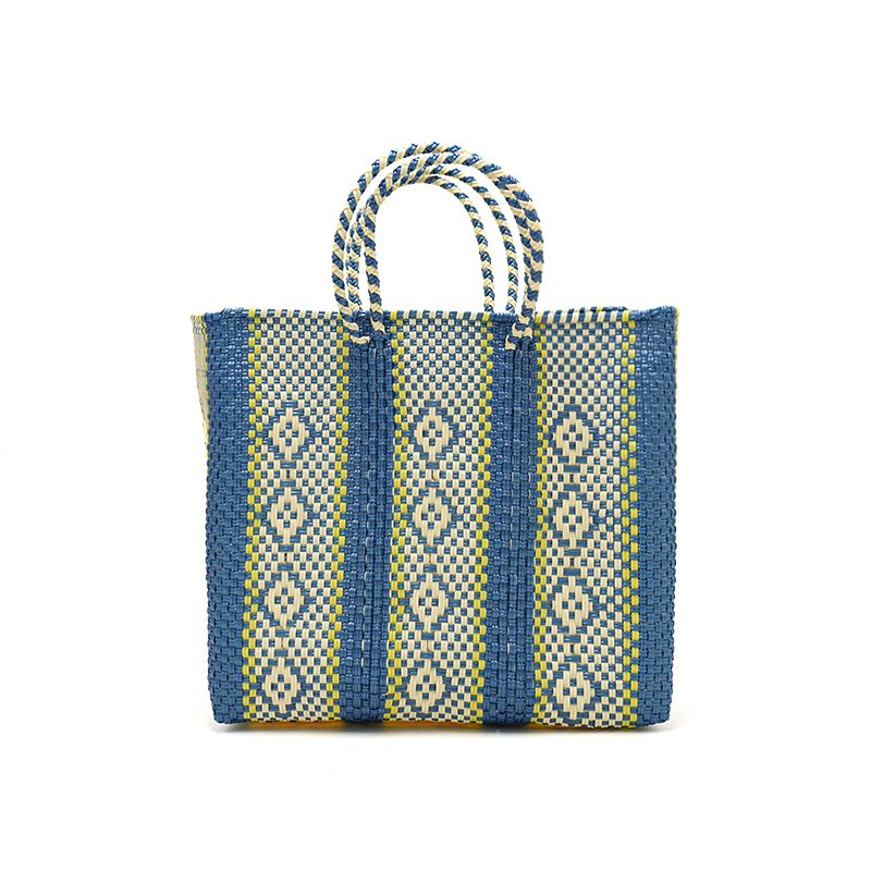 MERCADO BAG - SERIE - Metallic Blue / Cream / Yellow (S) | Letra