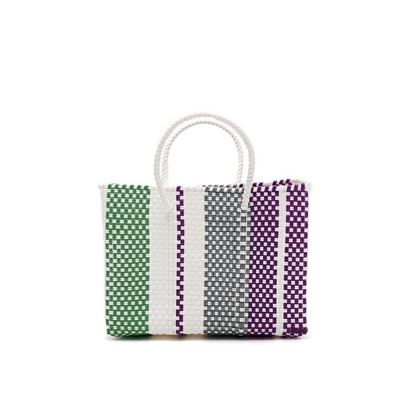 MERCADO BAG - CHICA - ANA - White / Metallic Green / Silver