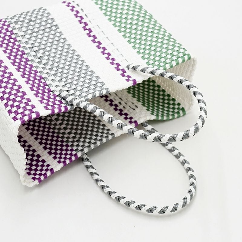 MERCADO BAG - CHICA - ANA - White / Metallic Green / Silver