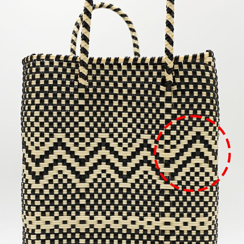 MERCADO BUCKET - WOVEN - Metallic Pink / Cream (SHORT HANDLE