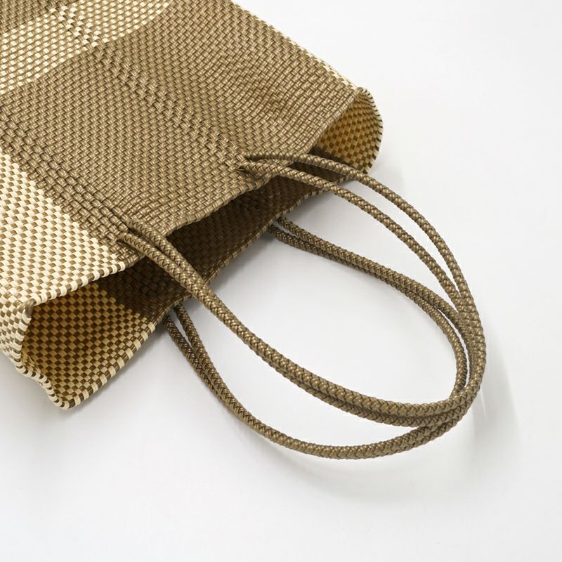 MERCADO BAG - CROSS LINE - LONG HANDLE - Gold / Cream (M) | Letra