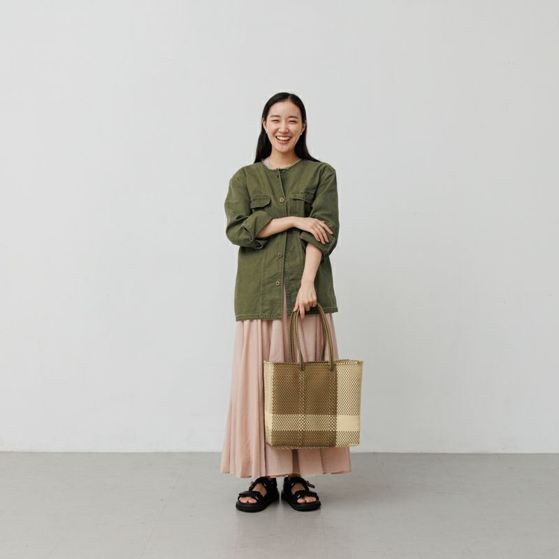 【特価レア】 バッグツリー ラック バッグ陳列 アンティークゴールド 真鍮 MERCADO BAG - CROSS LINE - LONG HANDLE - Gold / Cream (M) | Letra
