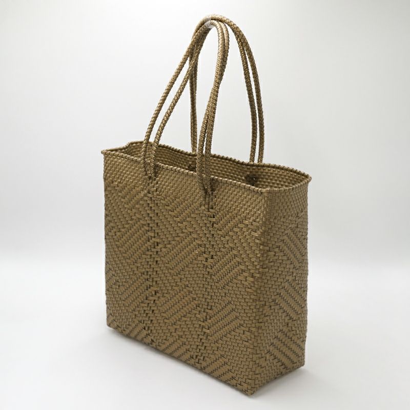 MERCADO BAG - TAPETE SOLID - LONG HANDLE - Gold (M) | Letra