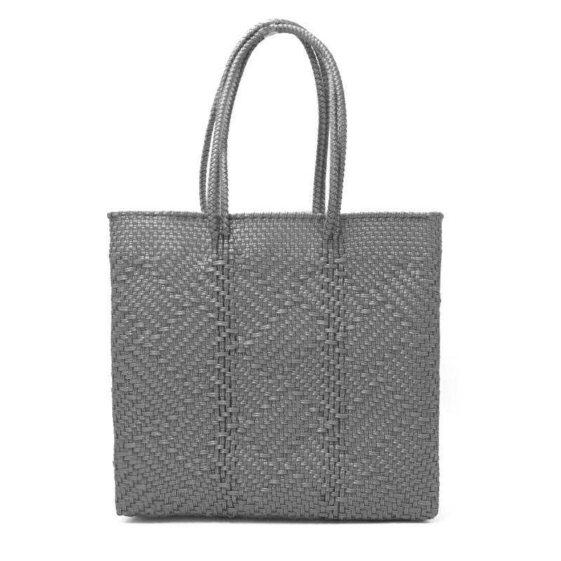 MERCADO BAG - TAPETE SOLID - LONG HANDLE - Silver (M) | Letra