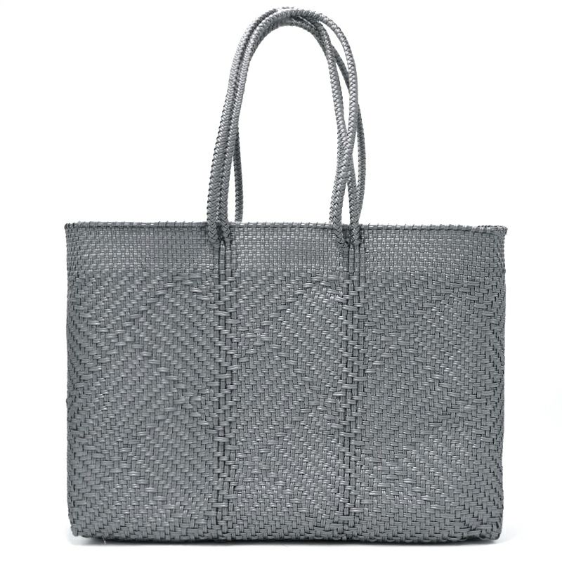 MERCADO BAG - TAPETE SOLID - LONG HANDLE - Silver (L) | Letra