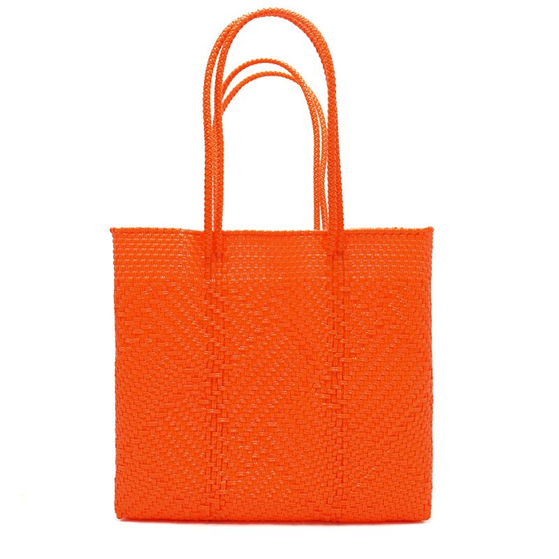 ★金一★【たのメル便】サンドバッグ MERCADO BAG - TAPETE SOLID - LONG HANDLE - Orange (M) | Letra
