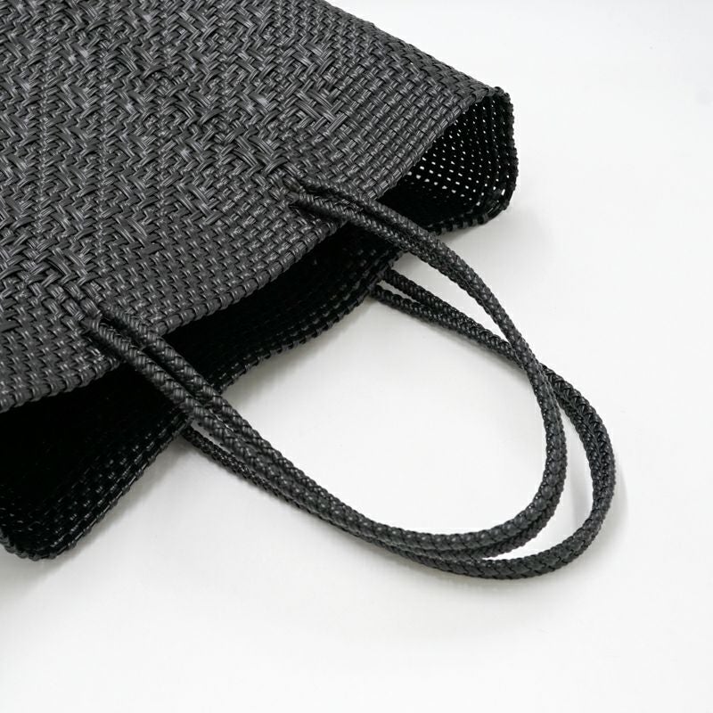 MERCADO BAG - ROMBO SOLID - LONG HANDLE - Black (M) | Letra