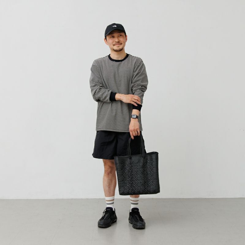 MERCADO BAG - ROMBO SOLID - LONG HANDLE - Black (M) | Letra