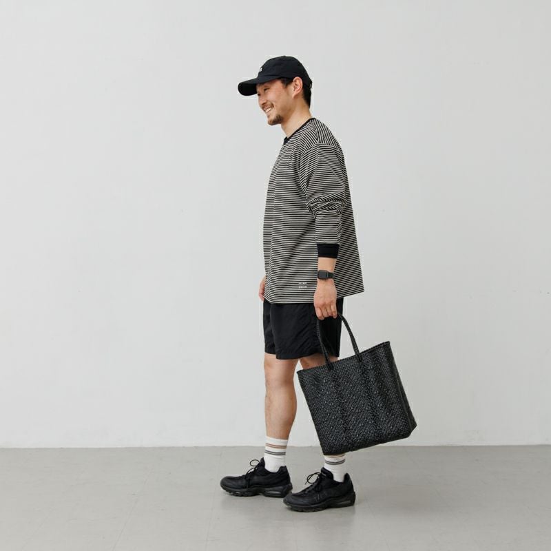 MERCADO BAG - ROMBO SOLID - LONG HANDLE - Black (M) | Letra
