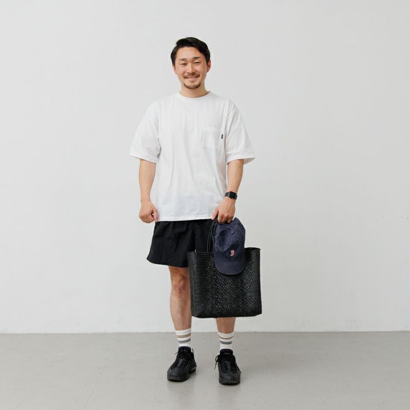 MERCADO BAG - ROMBO SOLID - LONG HANDLE - Black (M) | Letra