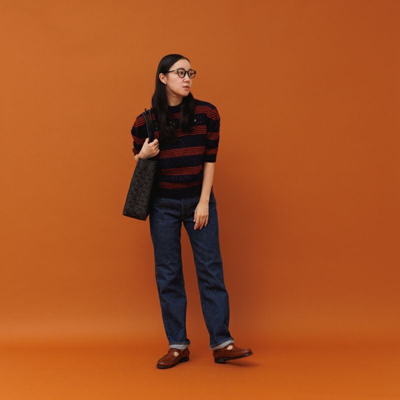 MERCADO BAG - ROMBO SOLID - LONG HANDLE - Black (M) | Letra