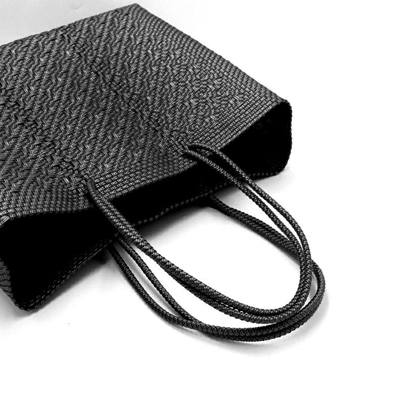MERCADO BAG - ROMBO SOLID - LONG HANDLE - Black (L) | Letra