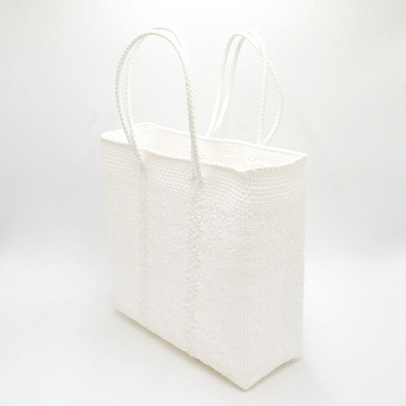 MERCADO BAG - ROMBO SOLID - LONG HANDLE - White (M) | Letra