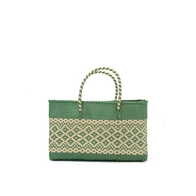 MERCADO BAG - MIMOSA - Metallic Green / Cream (SHORT XS) | Letra