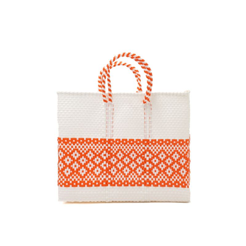 工芸品 FORNASA De MVRAN A L'INSEGNA DEL MORETO MERCADO BAG - MIMOSA - White / Orange (SHORT S) | Letra｜レトラ